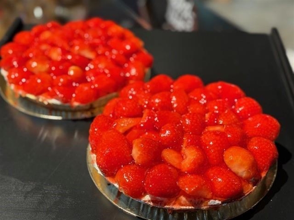 Aardbeien vlaai middel